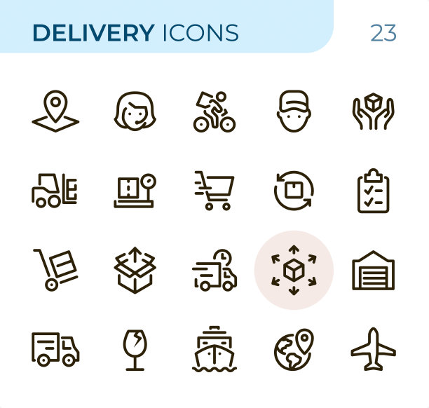交付-像素完美的单色线条图标图片下载
