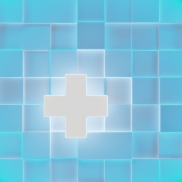 蓝色背景上的白十字图片下载