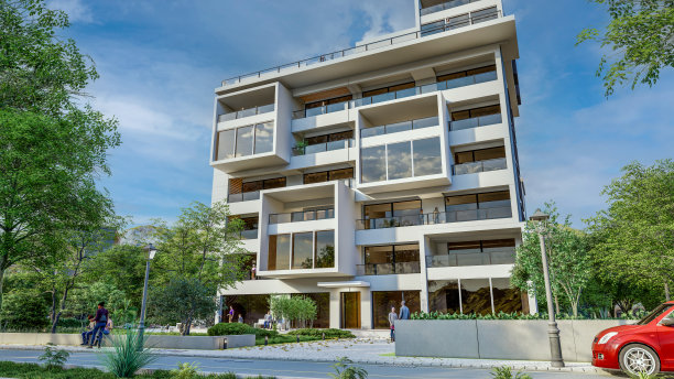 现代化的新公寓楼图片下载