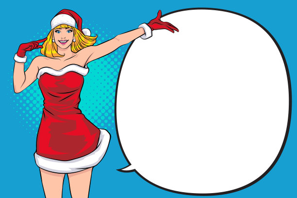 美丽微笑的圣诞老人举起手来图片下载