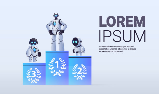 站在基座上的机器人赢得了比赛图片下载