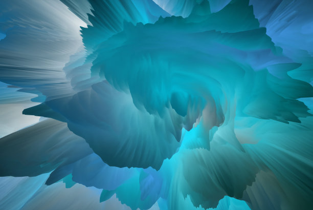 神奇的世界。色彩抽象的奇幻背景，超现实的梦幻风景。三维演示图片下载