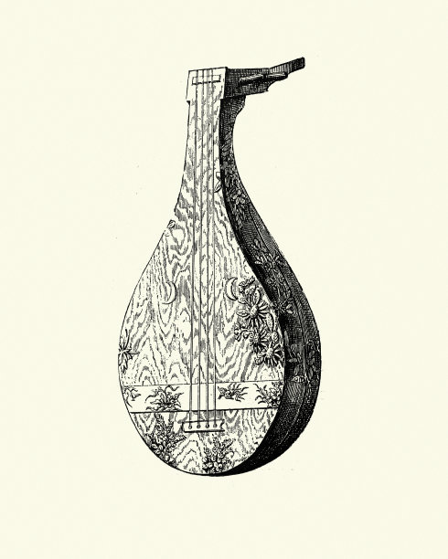 日本传统琵琶(琵琶)乐器图片下载