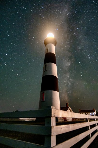 博迪岛灯塔与银河图片下载