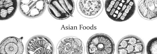 亚洲餐厅菜单。图片下载