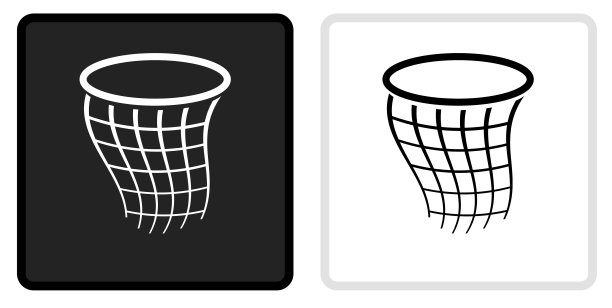 篮球网图标上的黑色按钮与白色翻转图片下载