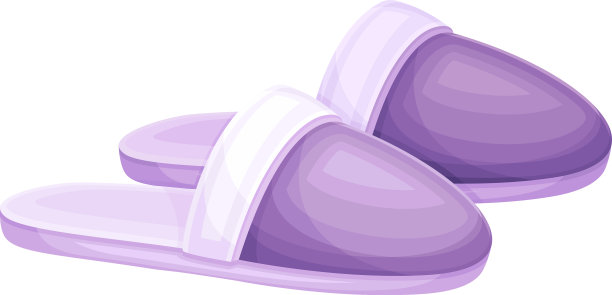 一双淡紫色的拖鞋柔软舒适的纺织品图片下载