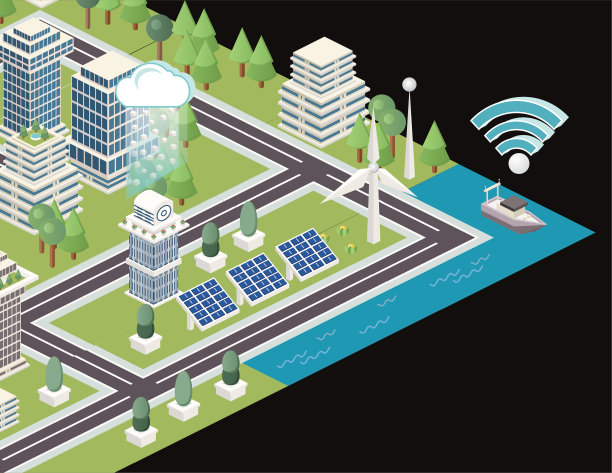等距模块化城市瓷砖图片下载