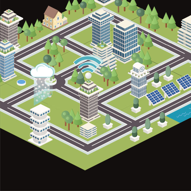 等距模块化城市瓷砖图片下载