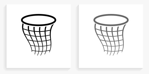 篮球网黑白方形图标图片下载