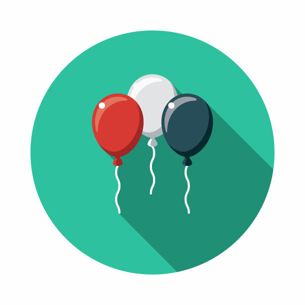 气球平面设计与侧面阴影的选举图标图片下载
