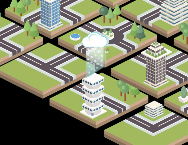 等距模块化城市瓷砖图片下载