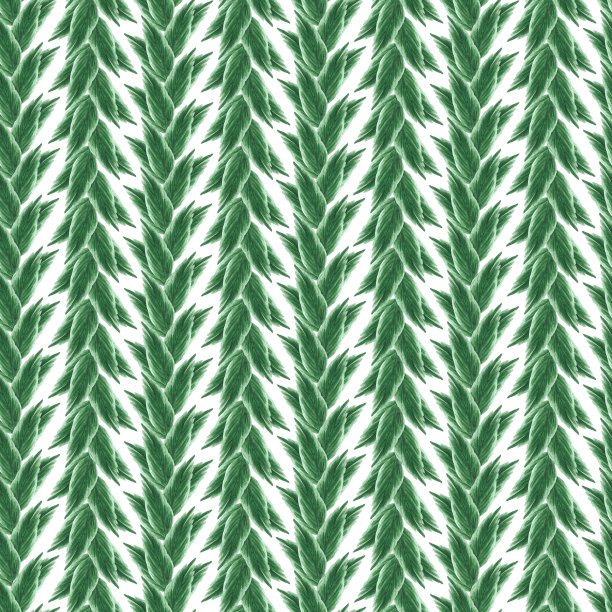 水彩手绘绿叶无缝图案。插图的自然植物元素孤立在白色的背景。可用于织物、纺织品、背景。图片下载