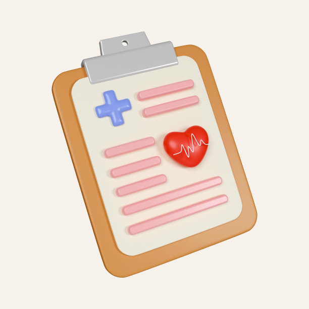 3d医学调查图标。医院病史标志。经典的扁平款式。梯度病史图标。图标孤立在白色背景。3d渲染图。剪切路径。图片下载