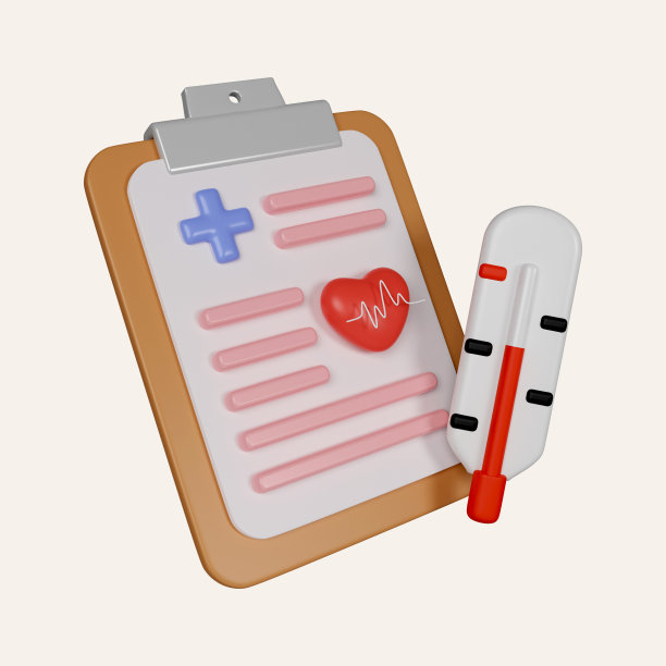 3d医学调查图标。医院病史标志。经典的扁平款式。梯度病史图标。图标孤立在白色背景。3d渲染图。剪切路径。图片下载