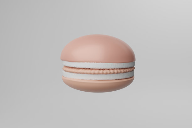 马卡龙，甜，蛋糕，圆面包，白，3d图片下载