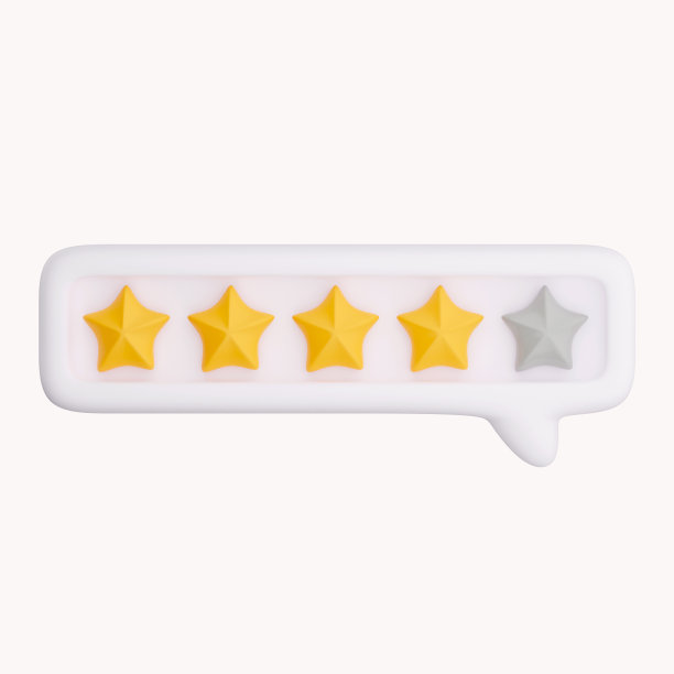 3d泡泡评级四星最佳服务满意度评级。3d五星的质量客户评价反馈概念，从客户员工，产品审查。3d 5星矢量渲染图片下载