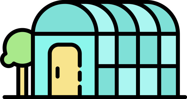 家庭温室图标颜色轮廓图片下载