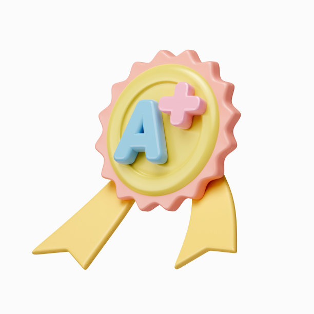 3 d奖章。最小的学校图标。优质，品质保证的象征。孤立的背景，图标符号剪辑路径。3d渲染图图片下载