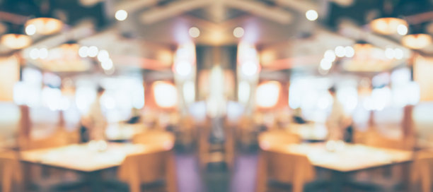 咖啡馆餐厅内部模糊抽象复古背景图片下载