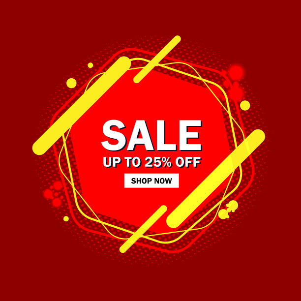 销售25%的广告横幅设计图片下载