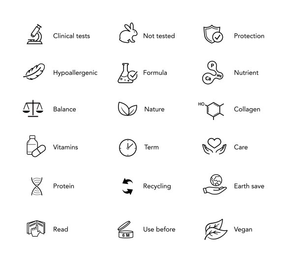 化妆品设计的一组图标。矢量插图隔离在白色背景上。图片下载