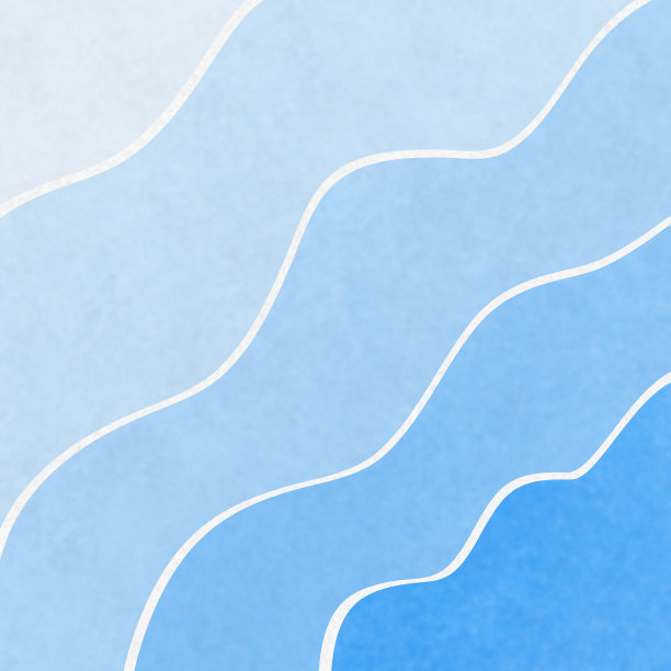 抽象的蓝色曲线波浪背景用作美学，装饰元素，海洋和海滩的概念图片下载