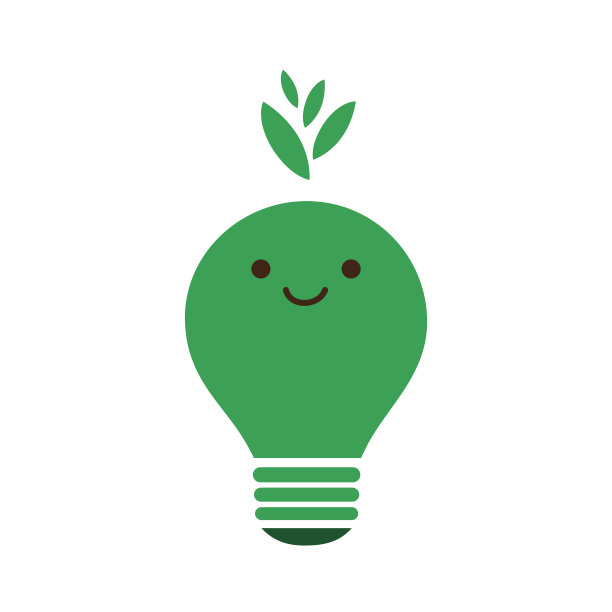 微笑的生态灯泡表情符号图片下载