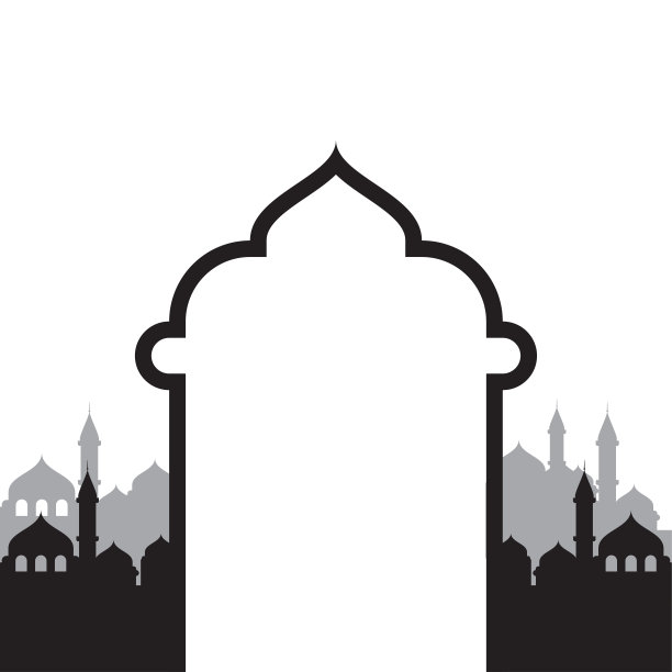 穆斯林抽象的问候横幅。伊斯兰教的图标图片下载