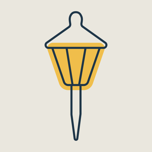 小花园灯图标。太阳能灯招牌图片下载