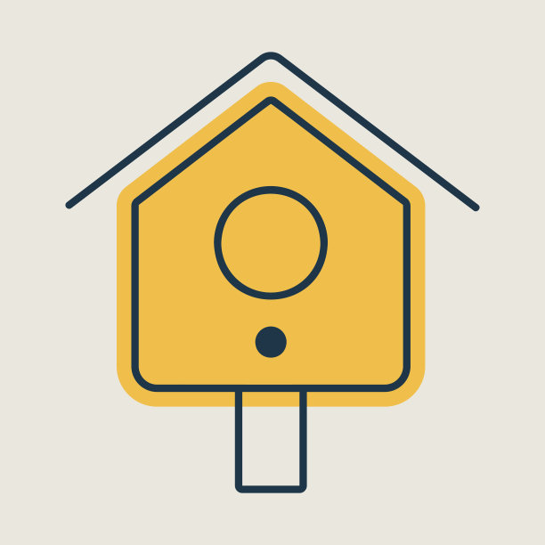 木制鸟屋，鸟巢矢量图标的地方图片下载