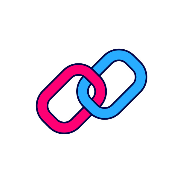 填充轮廓链链接图标孤立的白色背景。单一的链接。超链接链符号。向量图片下载