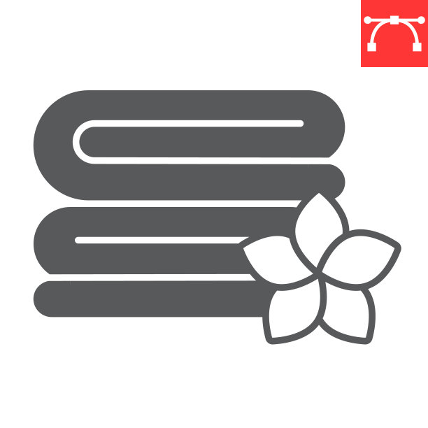 水疗毛巾的字形图标图片下载