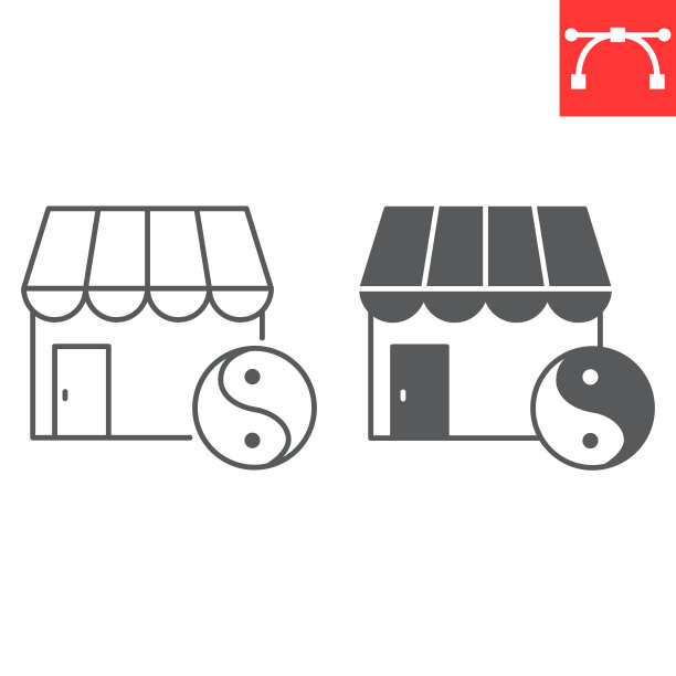 水疗沙龙的线条和字形图标图片下载