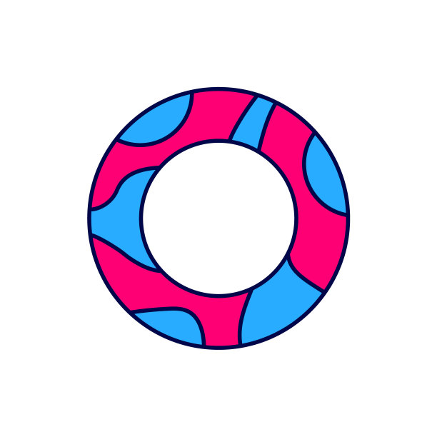 填充轮廓橡胶游泳环图标孤立的白色背景。海滩救生浮救生圈，救人救生带。向量图片下载