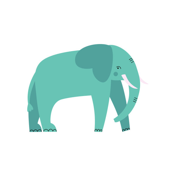 白色背景上可爱的大象图片下载