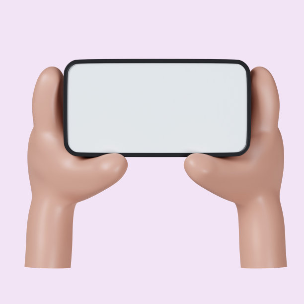 3d手握智能手机与空白屏幕。图标隔离在粉红色的背景。3d渲染图。剪切路径。图片下载
