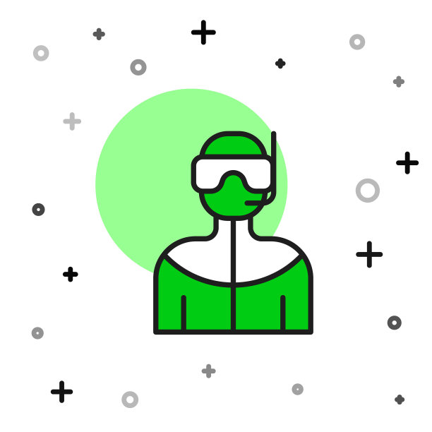 填充轮廓潜水服的水肺潜水图标孤立的白色背景。水下潜水设备。向量图片下载