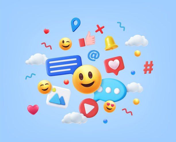 3d渲染社交媒体和技术;图片下载