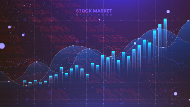 股票市场图表是金色的，用于商业投资说明。未来的金融交易图表。经济资讯增长背景图片下载