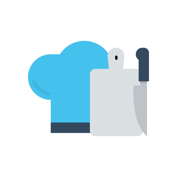 厨房用品平面图标。平面设计矢量插图图片下载