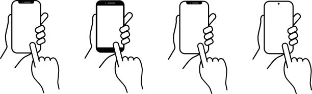 矢量黑色和白色的智能手机和手持设备图片下载