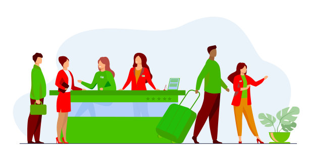 宾馆登记处的接待人员很友好图片下载