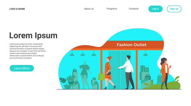 走过服装店附近街道的消费者图片下载