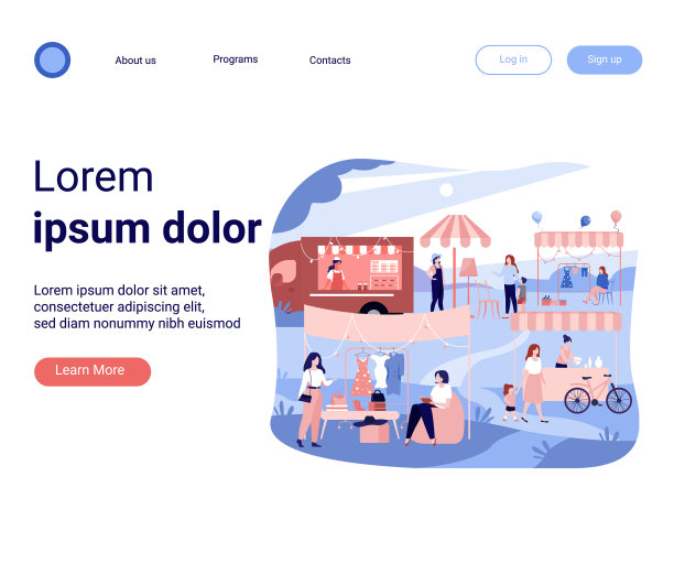 快乐的人们在街头跳蚤市场图片下载