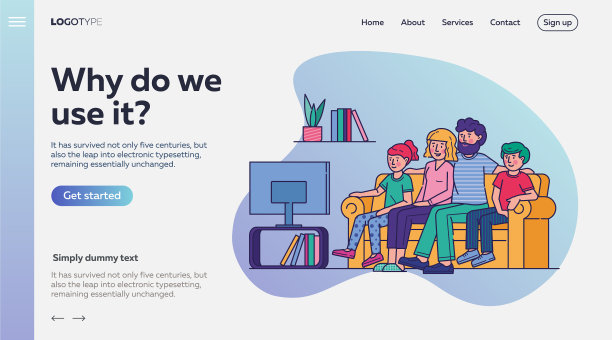 幸福的一家人一起看电视图片下载