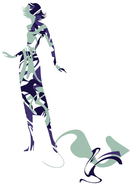 一个时髦女人的抽象剪影图片下载