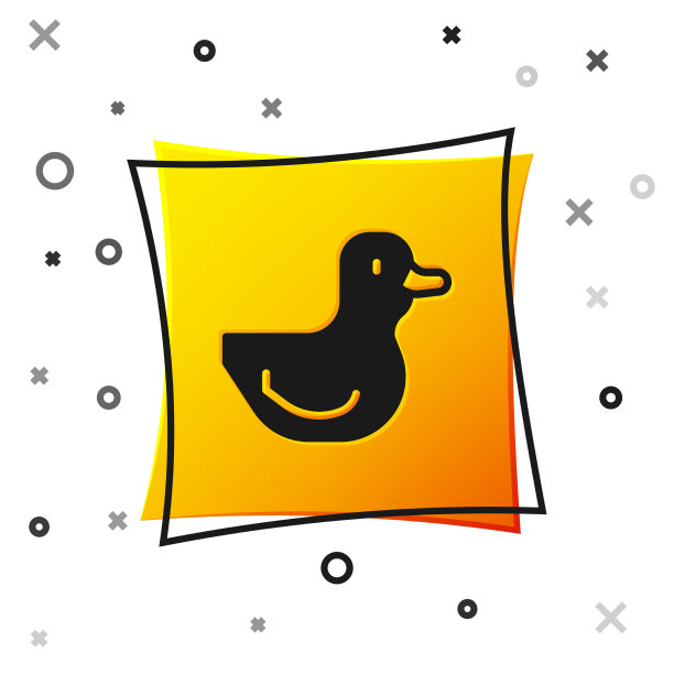 黑色橡胶鸭图标孤立在白色图片下载