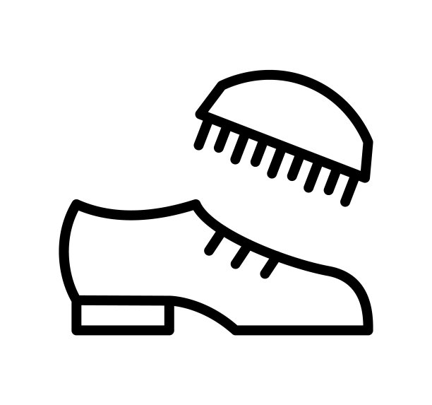 鞋清洁平线图标。鞋的护理、洗涤、加工、保护。提纲标志睫毛膏的概念和网页设计，商店图片下载