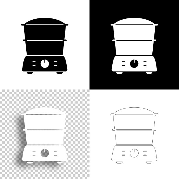 食物的轮船。图标设计。空白，白色和黑色背景-线图标图片下载